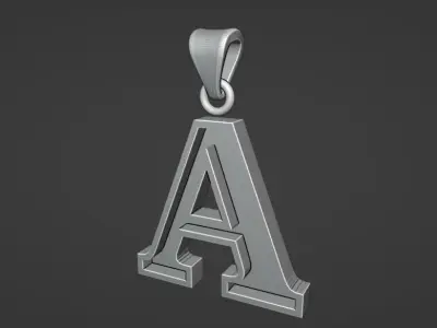 letter A pendant 3D print model