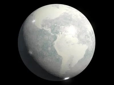 Frozen Earth Planet - 8k PBR Low-poly 3D model