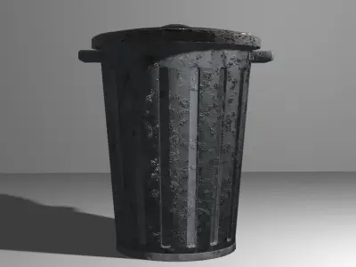 Trashcan trash can - garbage can Low-poly 3D model