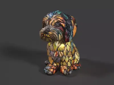Chinese Dog Lantern  Low-poly 3D model