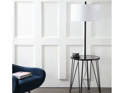 Dellinger Black Tray Table Floor Lamp 3D model