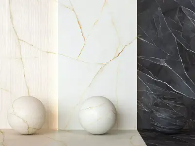 Laminam Diamond Tile Set - 4 in 1 - Marble Style Textures Texture