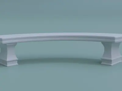 Garden Park marble bench  3D model