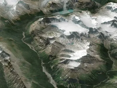 Mountain landscape Mount Robson Park Berg Lake British Columbia  3D model