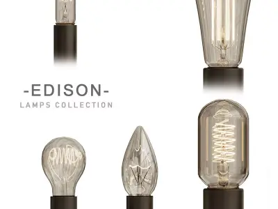 Edison lamps collection 3D model