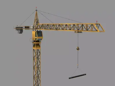 Tower Crane Low-poly 3D model