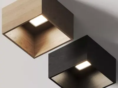 Garofoli Wood Ceiling Lamp 3D model