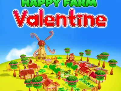 Happy Farm Valentine Low-poly 3D model