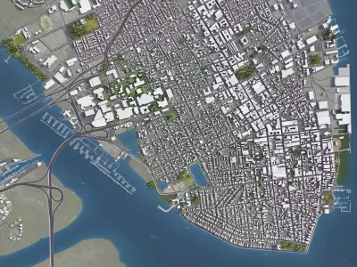Charleston - 3D City Model Low-poly 3D model