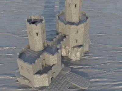 Island Prison Tabletop Terrain 28 mm 3D print model