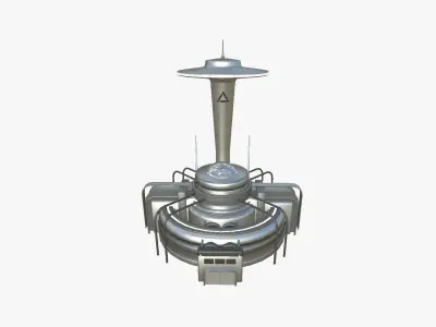 SciFi Facility D08 Metallic - Sci Fi Exterior Design Low-poly 3D model
