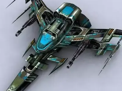 3DRT - Sci-Fi Fighters Fleet  - Fighter 13 Low-poly 3D model