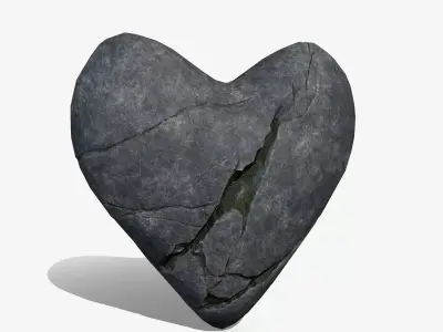 Broken Heart 4 Low-poly 3D model