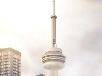 Cn Tower 3d model - Low Poly Game ready Low-poly 3D model