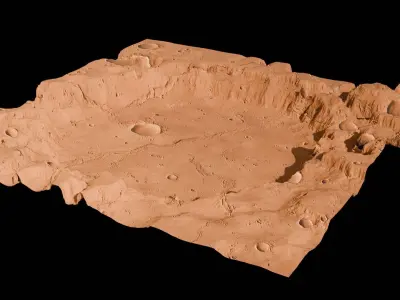 Landscape 3D model Low-poly 3D model