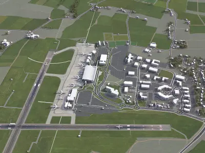Cork - Airport - ORK Low-poly 3D model