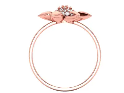 Solitaire Wedding Engagement Women Light Weight Flower Rings 3D print model