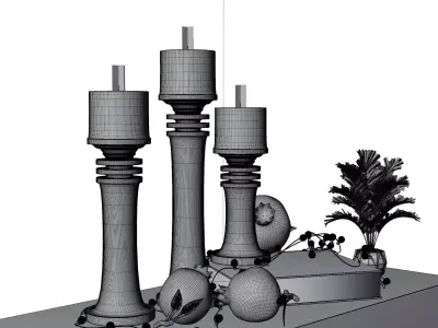 Christmas candle holder new year decor 3D model