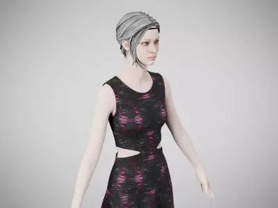 Dress 31 Light Burst Static Low-poly 3D model