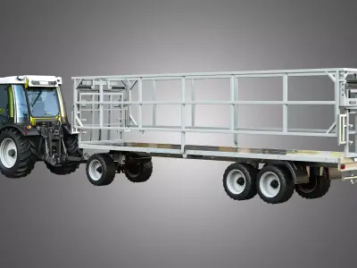 Rigitrac SKE 50 Tractor with Fliegl DPW 210 Trailer 3D Model Pack