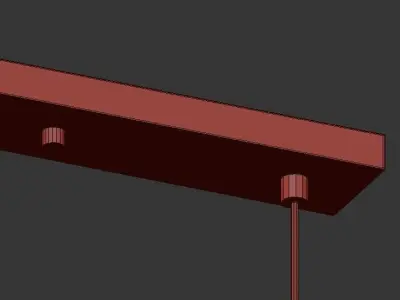 Sonto three pendant lights with gold finish and clear glass c... 3D model