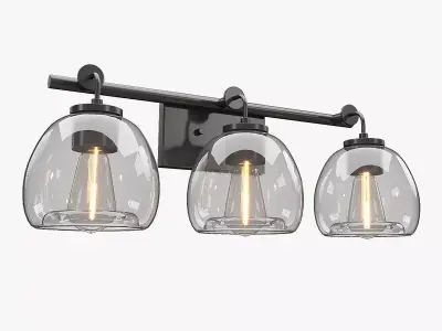 Caisson 3-Light Bathroom Vanity Wall Light 3D model