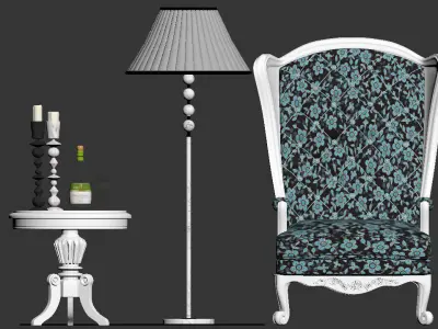 Armchair with decor 5 3D model