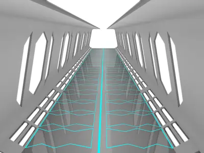 Sci Fi Corridor 3D model 12