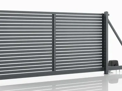 Aluminum Electric Sliding Gate - Model 2 - 8cm - 3D model