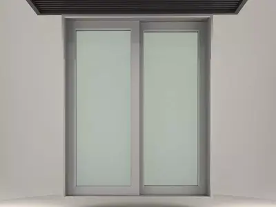 Window glass door with frame Low-poly 3D model