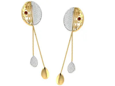 Women Pendant Earring Sets 3dm STL OBJ FBX Renders Details 3D print model 23