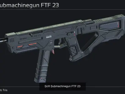 Scifi Submachinegun Collection 3D Model Pack