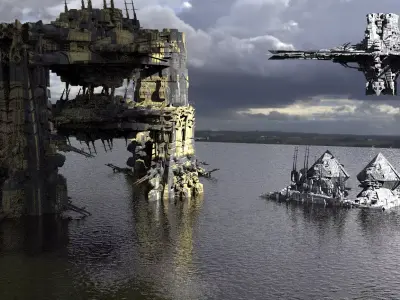 Science Lab facility overlord Kit bash exterior 3D model