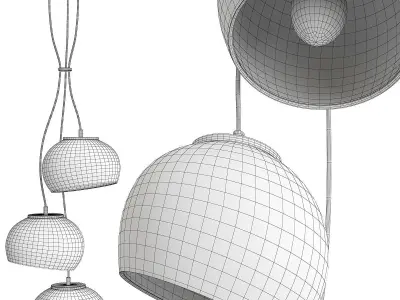 SOFT CERAMIC CLUSTER CHANDELIER Low-poly 3D model
