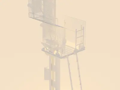 Railway Traffic Light Low-poly 3D model