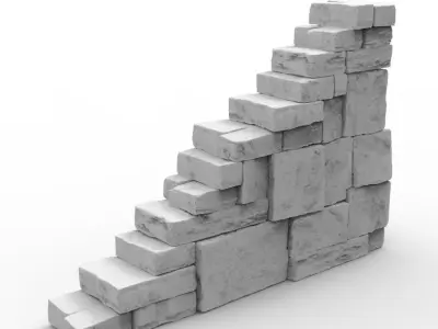 Ancient Temple Ruins High Poly Objects 3D model