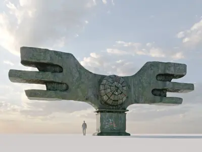 Brutalist Monument 3D model