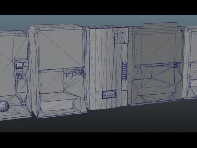 Japanese Vending Machine Pack Low-poly 3D model