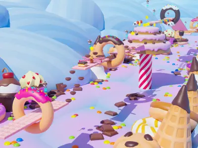 Platformer 3 Chocolate Low-poly 3D model