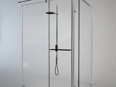 TDA Still Angolo Shower Cabin and Fantini Zen Shower 3D model