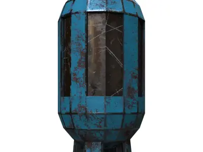 Old standing Industry Lamp Low-poly 3D model