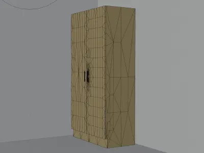Wardrobe door in light oak 3D model