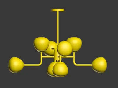 Chandelier Erich MOD221 PL 08 G Gold Chrome 3D model