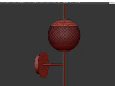 LED  Sconce Brass Cyan Low-poly 3D model