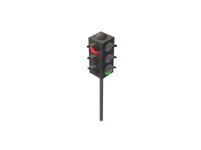 Traffic Light v2 008 Low-poly 3D model