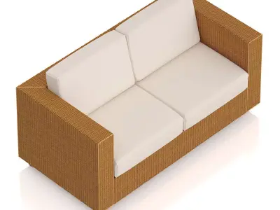 Wicker Sofa 3D model