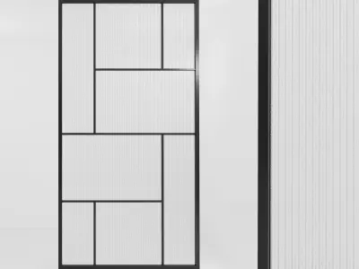 Glass partition door 72 Low-poly 3D model