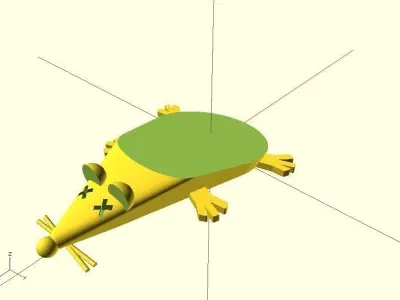 Parametric Squashed Mouse Door Stop Wedge  Free 3D print model