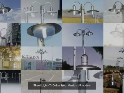 Street Light -7- Galvanized  Version 3D Model Pack