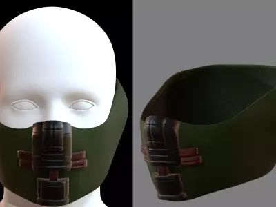 Gas mask helmet 3d model scifi Low-poly  Low-poly 3D model 206